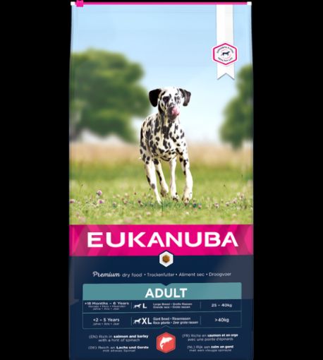 E21062 Euk Dog Salmon Barley L/XL breed 12 kg, su lašiša ir miežiais paveikslėlis