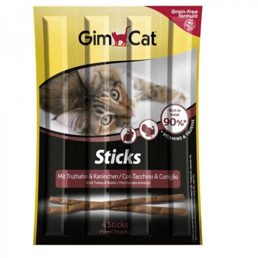 02.420530 GIMCAT STICKS TURKEY & RABBIT, 4 vnt GRAIN FREE paveikslėlis