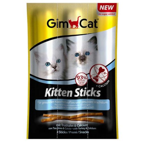 02.420448 GIMCAT KITTEN STICKS WITH TURKEY & CALCIUM 3vnt paveikslėlis