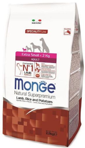 M11488 Monge Dry Dog Spec. Line - Extra Small Adult Lamb, rice & potatoes 2,5 kg paveikslėlis