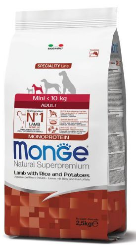 M11549 Monge Dry Dog Spec. Line - Mini Adult Lamb, rice & potatoes 2,5 kg paveikslėlis