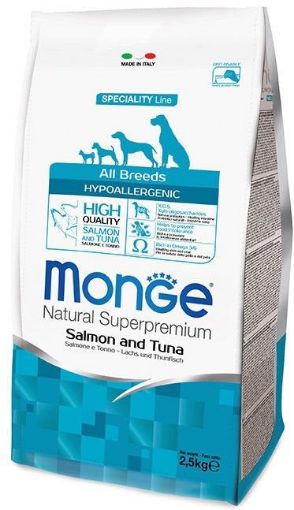 M11167 Monge Dry Dog Spec. Line - All Breeds Adult Hypoallergenic Salmon & Tuna 2,5 kg paveikslėlis