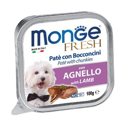 M13055 Monge Fresh - Wet Dog Alu Pate & chunkies lamb 100 g paveikslėlis