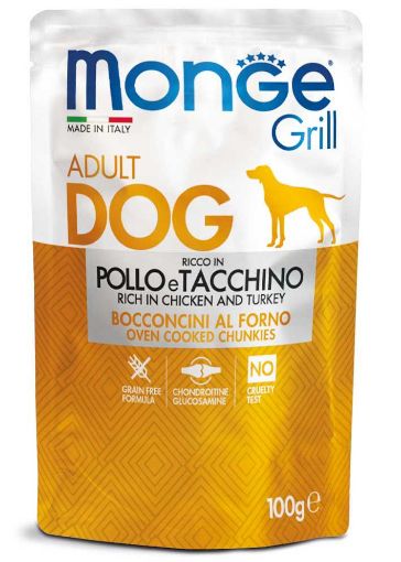 M13116 Monge GRILL- Dog Pouches CHICKEN & TURKEY 100 g paveikslėlis