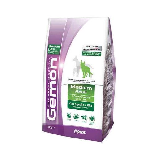 G86111 GEMON - Dry Dog Medium Adult lamb & rice 3 kg paveikslėlis