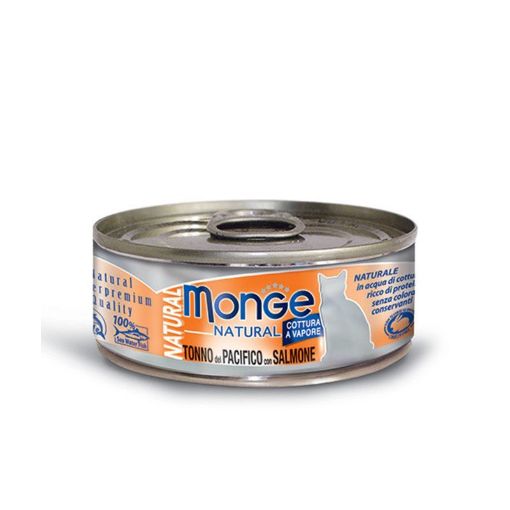 M07245 Monge Natural - Wet Cat Cans Yellowfin tuna with salmon 80 g paveikslėlis