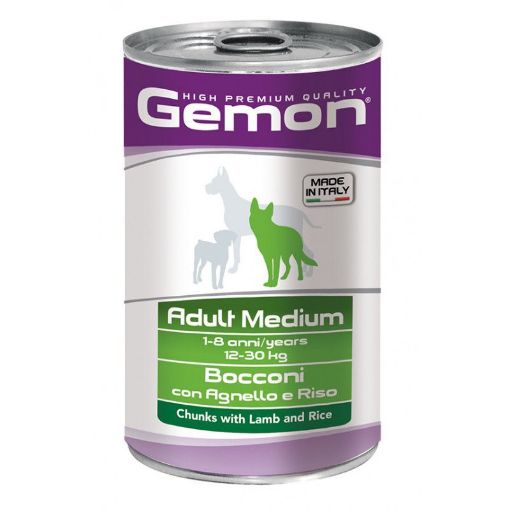 G87910 GEMON - Wet Dog Chunks Adult Medium lamb & rice 1250 g paveikslėlis