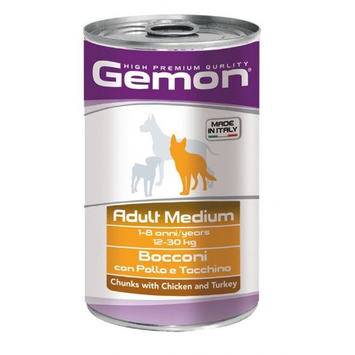 G87927 GEMON - Wet Dog Chunks Adult Medium chicken & turkey 1250 g paveikslėlis