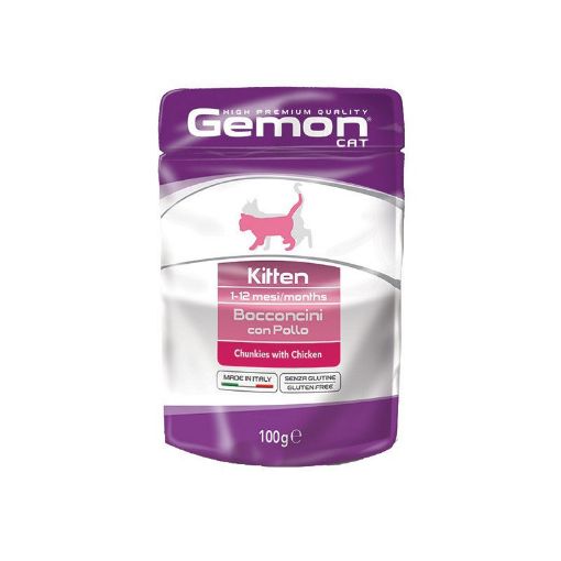 G00896 GEMON - Wet Cat Pouches - chunkies Kitten chicken 100 g paveikslėlis