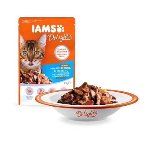 I00050 Iams Cat Delight Tuna&Herring in jelly 85g paveikslėlis