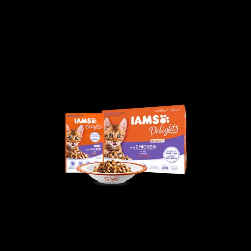 I00173 Iams Cat Delight Kitten Chicken in gravy 85 g paveikslėlis