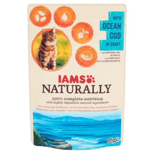 I35267 IAMS Naturally Adult Cat Ocean Cod 85g paveikslėlis