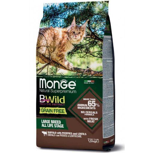 M04961 Monge BFB - Dry Cat GF - LARGE breeds Buffalo Potatoes Lentils (buivolas,bulvės,lęšiai) 10kg paveikslėlis