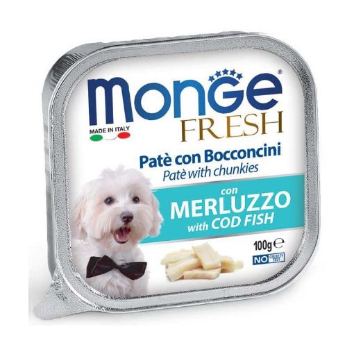 M13109 Monge Fresh - Wet Dog Alu Pate & chunkies Cod Fish 100 g paveikslėlis