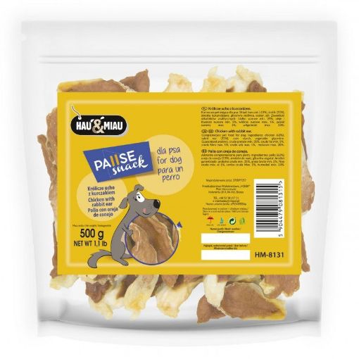 HM-8131 Hau&Miau Triušių ausys su vištiena 500g paveikslėlis