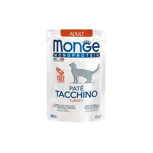 M13734 Monge Monoprotein - Cat Pouches Pate Adult TURKEY 85 g (28) paveikslėlis