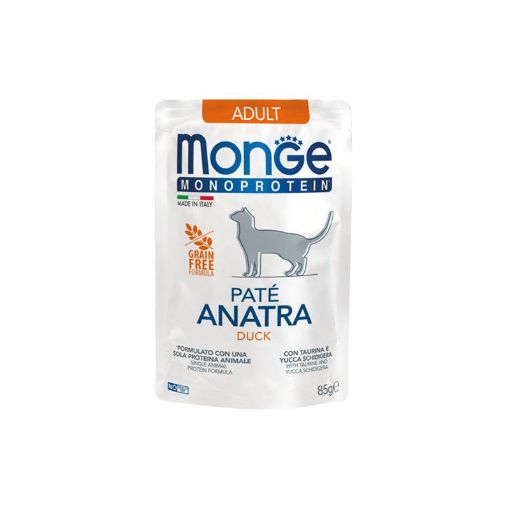 M13703 Monge Monoprotein - Cat Pouches Pate Adult DUCK 85 g (28) paveikslėlis