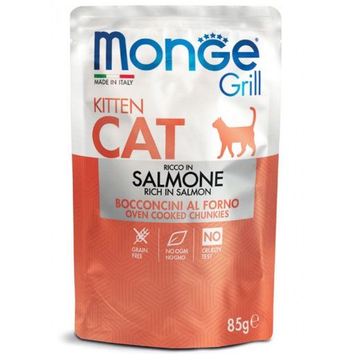 M13604 Monge GRILL- Cat Pouches Kitten SALMON 85 g (28) paveikslėlis