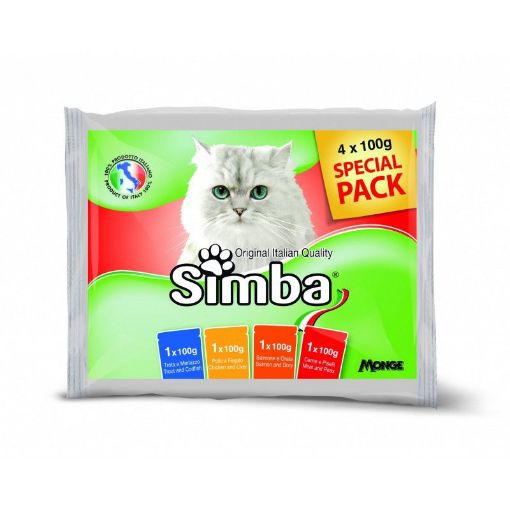 S08907 SIMBA - Wet CAT Pouch Chunkies Flow MultiPack 4x100 g (13) paveikslėlis