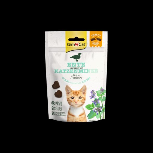 02.420752 Gimcat Crunchy Snacks Duck /Catnip 50g traškūs skanėstai antis/katžolė paveikslėlis