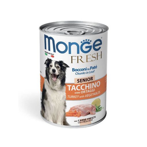 M14489 Monge Fresh - Wet SENIOR Dog Cans Pate & chunkies Turkey&vegetables 400 g paveikslėlis