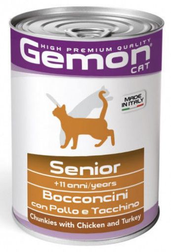 G00728 GEMON - Wet Cat Chunkies Senior chicken & turkey 415 g paveikslėlis