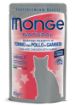 M07764 Monge Natural - Wet Cat Pouches Tuna&Chicken Flakes with Shrimp in jelly 80 g paveikslėlis