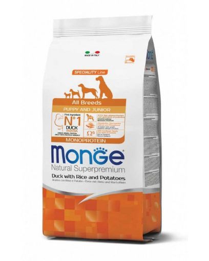 M11044 Monge Dry Dog Spec. Line Monopr. - All Breeds Puppy Duck, rice & potatoes 12 kg paveikslėlis