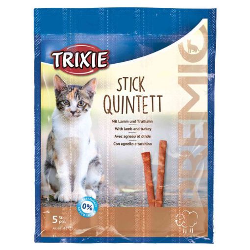 3.4_42723 TRIXIE PREMIO Stick Quintett, lamb/turkey, skanėstas katėms 5x5 g (pak.24) paveikslėlis