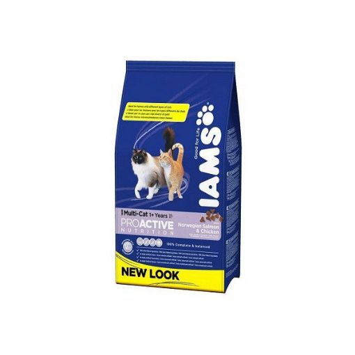 I27309 Iams Adult Cat Multicat 15 kg su lašiša ir vištiena paveikslėlis