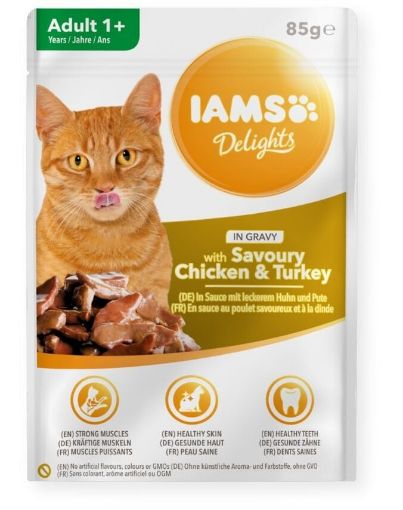 I00098 Iams Cat Delight Chicken&Turkey in gravy 85 g paveikslėlis