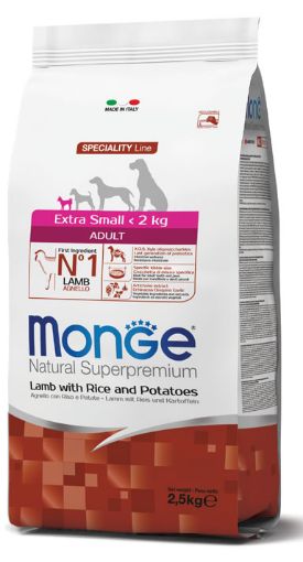 M11471 Monge Dry Dog Spec. Line - Extra Small Adult Lamb, rice & potatoes 0,8 kg paveikslėlis