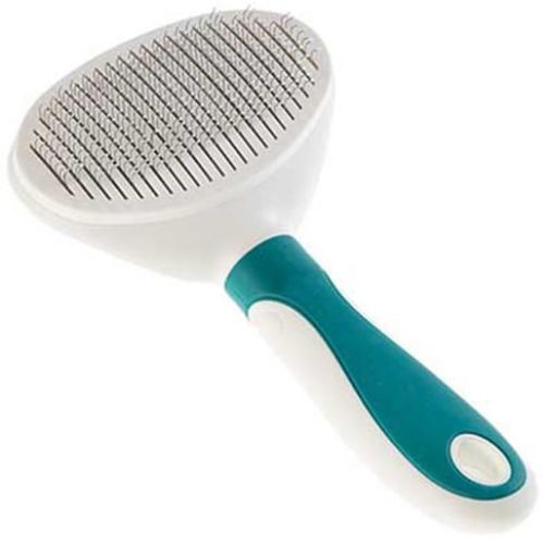 57515BV Gimdog Oval Slicker Brush/Hair Rem.11x19,5cm ovalus šepetys su plaukų išvalymu paveikslėlis