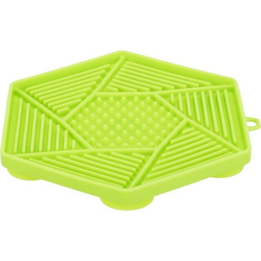 1.8_34980 TRIXIE Lick'n'Snack Laižymo lėkštė su siurbtukais, silikonas, 17 cm, žalia (pak.3) paveikslėlis