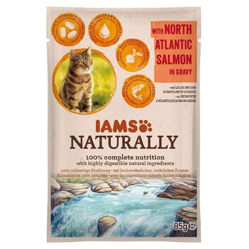 I35175 IAMS Naturally Adult Cat North Atlantic Salmon 85g paveikslėlis