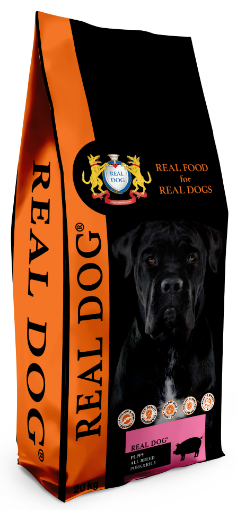 RD70158 REAL DOG ADULT All Breeds PORK & RICE 20kg  paveikslėlis