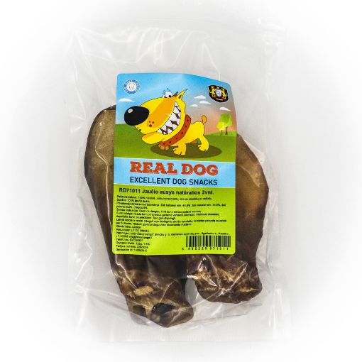 RD71011 Real Dog Snacks Jaučio ausys natūralios 2vnt. paveikslėlis