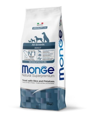 M11358 Monge Dry Dog All Br. Adult Monoprotein Trout, Rice&Potatoes 12 kg paveikslėlis