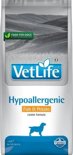 F25418 FARMINA VET LIFE - DOG Dry HYPOALLERGENIC Fish&Potato 12 kg paveikslėlis