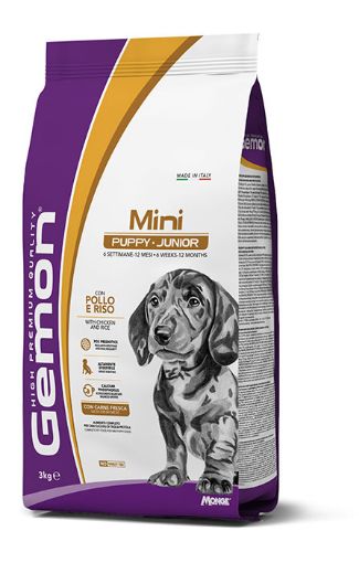 G86043 GEMON - Dry Dog Mini Puppy & Junior chicken & rice 3 kg paveikslėlis