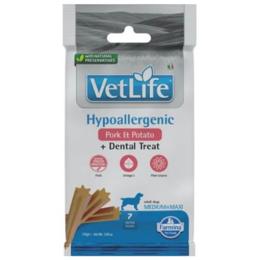 F43559 FARMINA  VET LIFE - DOG TREAT - HYPOALLERGENIC Pork&Potato ADULT MED&MAX 100 g paveikslėlis