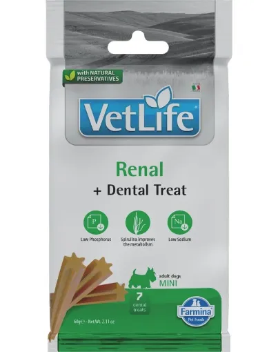 F43108 FARMINA  VET LIFE - DOG TREAT - RENAL ADULT MINI 60 g paveikslėlis