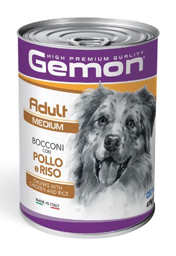 G87873 GEMON - Wet Dog Chunks Adult Medium chicken & rice 415 g paveikslėlis
