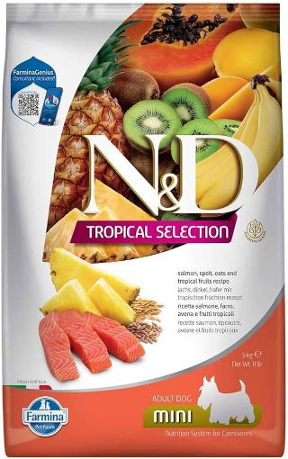 F42361 FARMINA N&D TROPICAL SELECTION - DOG Dry Salmon ADULT MINI 5 kg paveikslėlis