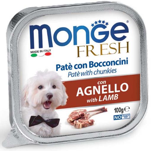 M13055 Monge Fresh - Wet Dog Alu Pate & chunkies lamb 100 g paveikslėlis