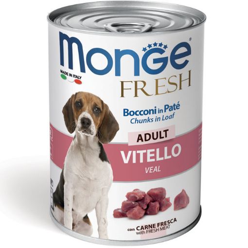 M14458 Monge Fresh - Wet Dog Cans Pate & chunkies Veal 400 g paveikslėlis