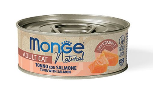 M07245 Monge Natural - Wet Cat Cans Yellowfin tuna with salmon 80 g paveikslėlis