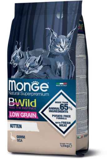 M12041 Monge DryCat BWILD Low Grain Kitten Goose(žąsiena) 1,5kg paveikslėlis