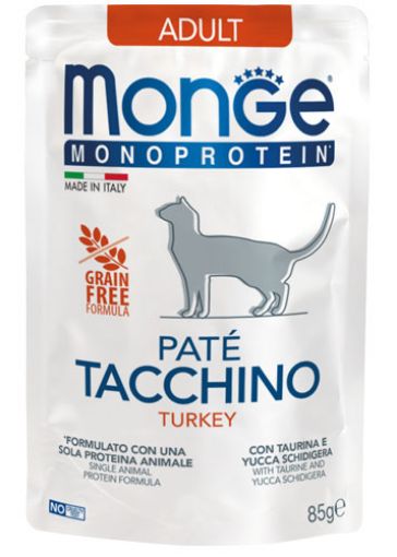 M13734 Monge Monoprotein - Cat Pouches Pate Adult TURKEY 85 g (28) paveikslėlis