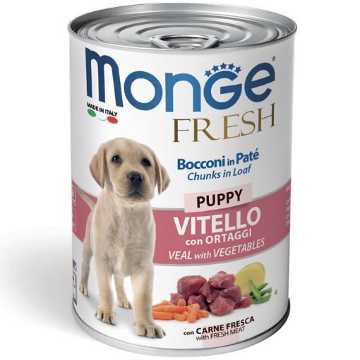 M14441 Monge Fresh - Wet PUPPY Cans Pate & chunkies Veal&vegetables 400 g paveikslėlis